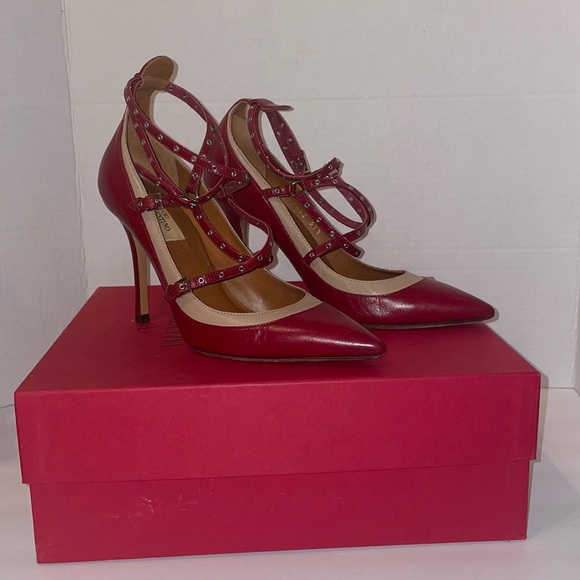 Valentino Garavan Ankle Strap Leather Hills - Picture 2 of 9